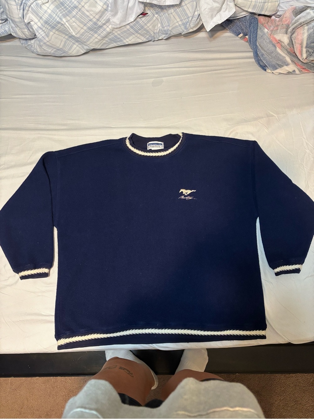 Vintage Navy blue Ford Mustang crewneck sweatshirt